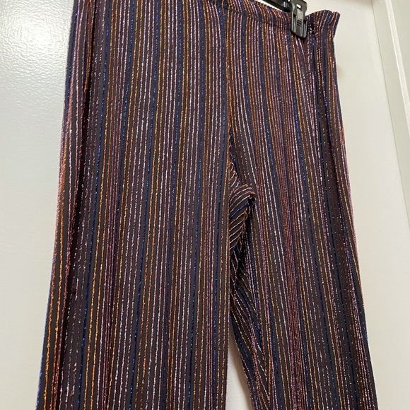Topshop Pants - Topshop Shimmer Stripe Flare Stretch Pants